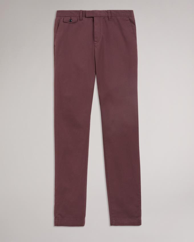 Pantalon Chino Ted Baker Slim Bordeaux Homme | TLD-41910028